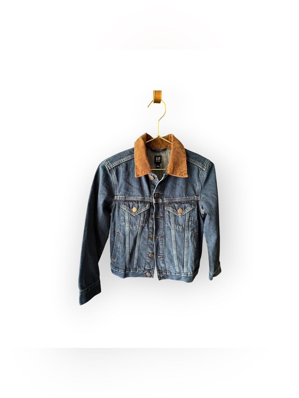GAP Blue Denim Jacket with Brown Collar for Kids